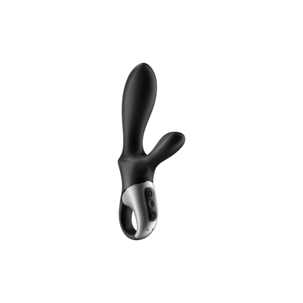 Vibromasseur rabbit noir USB, chauffant et connecté Heat Climax+  Satisfyer 